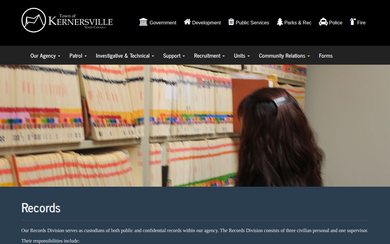 Kernersville Police records and public-record route